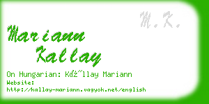 mariann kallay business card